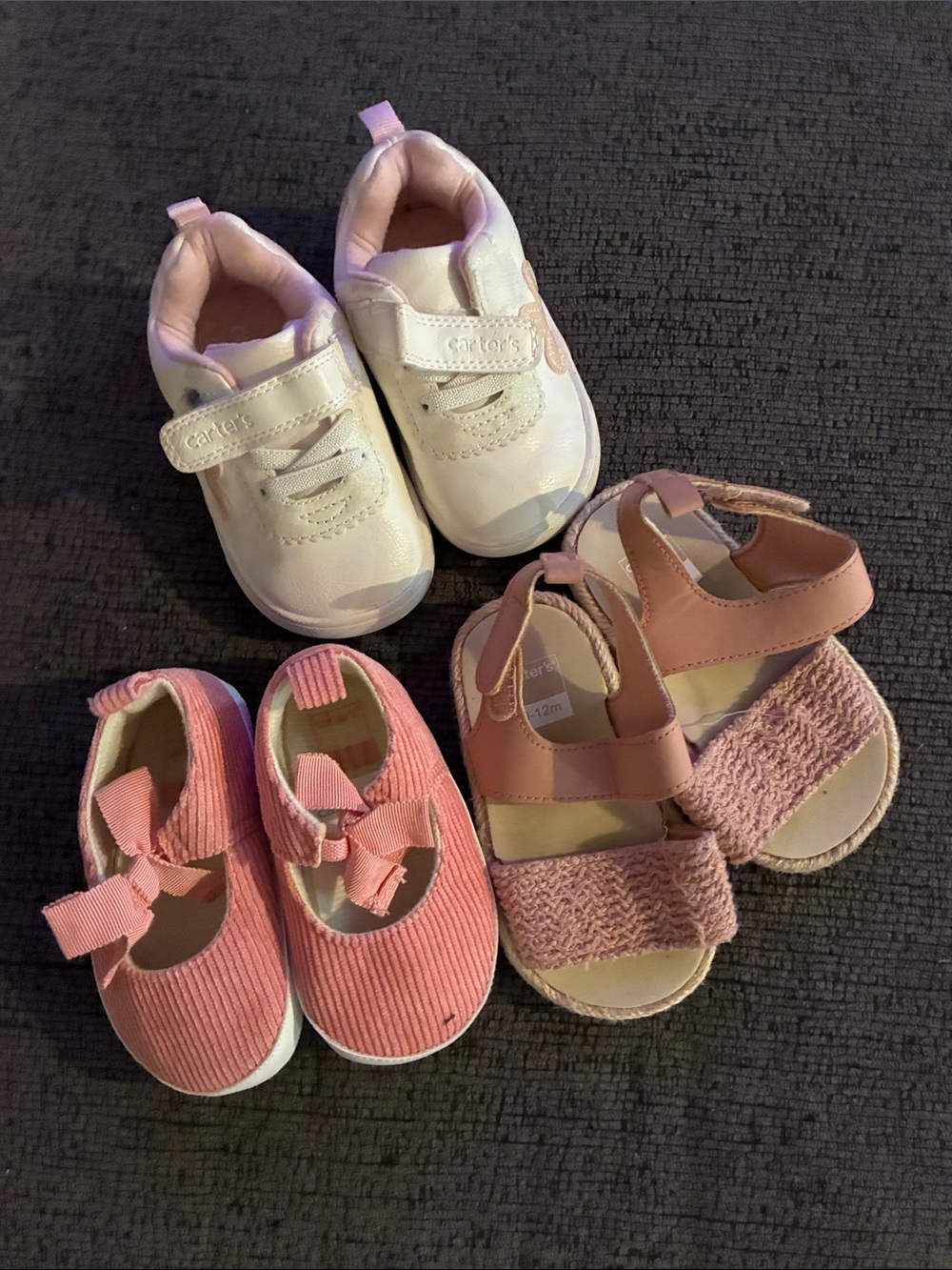 Carter's Pink & White Toddler Shoe Trio